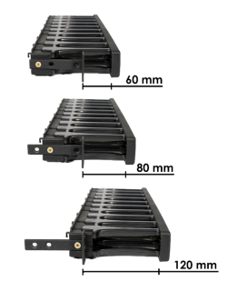 1 GUIA DE CABO 19 1U HD GERENCIÁVEL 60, 80 OU 120 MM EM ABS